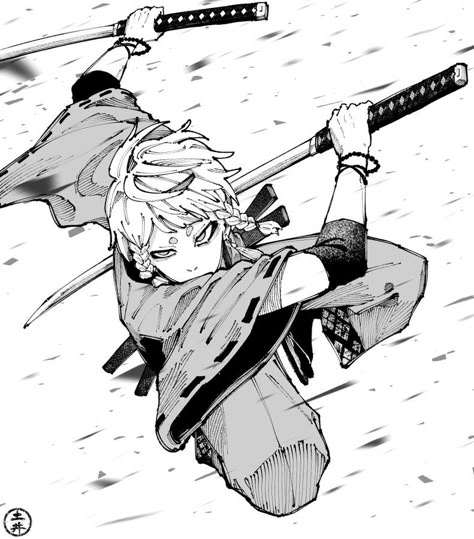 Dynamic Poses Anime Reference, Swordsman Drawing Reference, Ink Manga Art, Pose Swordman, Running Swordsman Pose, Dynamic Poses Swordman, Warrior Poses References, Two Swords Pose, Anime Action Poses Reference