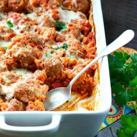 Dump Casserole Recipes, Meatball And Rice, Meatball Rice, Meatball Meals, Baked Italian Meatballs, Dump And Bake, Dump Recipes, Meatballs And Rice, Italian Meatball