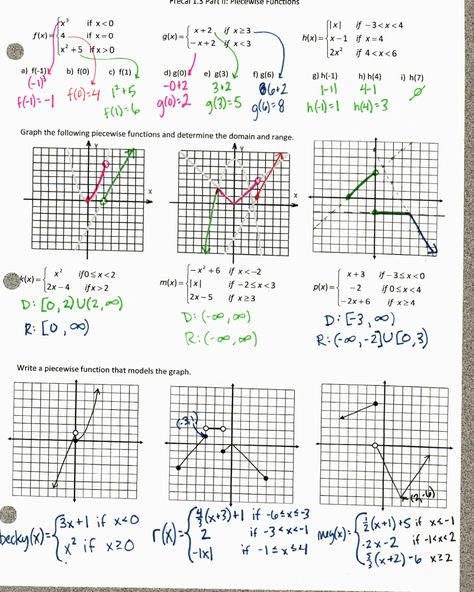 Evaluating Piecewise Functions Worksheet Worksheet Piecewise Functions Algebra 2 Homework Piecewise Functions, Graphing Quadratics, Algebra 2 Worksheets, Graphing Functions, Inverse Functions, Rational Function, Exponential Functions, Quadratic Functions, Writing Equations