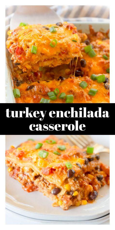 Healthy Ground Turkey Enchilada Recipe, Mexican Ground Turkey Casserole, Enchilada Casserole Turkey, Healthy Enchiladas Casserole, Turkey Zucchini Enchilada Casserole, Ground Turkey Mexican Lasagna, Enchiladas Turkey Ground, Mexican Casserole With Ground Turkey, Healthy Enchilada Bake