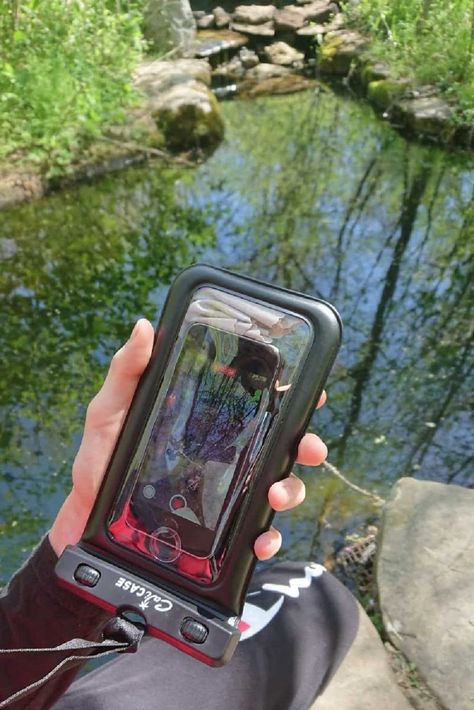 CaliCase Waterproof Floating Phone Case- finger touch works well through the case, waterproof for up to 100 feet, and it floats! Case was provided for review purposes. Read the blog post for full details and CaliCase discount code. #wateractivities Summer Water Activities, Outdoor Water Games, Water Games For Kids, Finger Touch, Waterproof Phone Case, Kayak Trip, Take Video, Waterproof Phone, Capture Photo