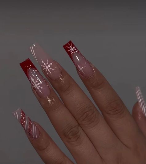 Christmas Nail Designs Acrylic, Xmas Nail Designs, Red Christmas Nails, Nagellack Trends, Winter Nails Acrylic, Cute Christmas Nails, Her Nails, Acrylic Nails Coffin Pink, Christmas Nails Acrylic