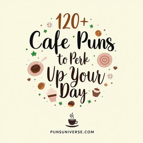 ☕️ Get ready to espresso yourself! Our collection of 120+ cafe puns is here to brew up some giggles and perk up your day. From coffee quirks to tea-riffic wordplay, you'll find the perfect pun to steep your spirits! Tap in and let the laughter flow! #puns #cafetales #coffeehumor #punny #humor #wordplay #laughter Funny Cafe Quotes, Funny Coffee Signs, Cafe Quotes, Bird Puns, Fish Puns, Espresso Love, Coffee Puns, Coffee Jokes, Visual Puns