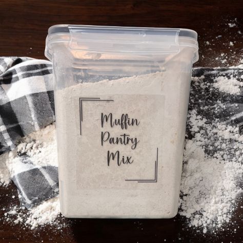 Muffin Pantry Mix Premade Muffin Mix Recipes, Homemade Muffin Mix In A Jar, Homemade Muffin Mix Bulk, Dry Muffin Mix Recipes, Bulk Muffin Mix Recipe, Diy Bulk Pantry Mixes, Dry Pantry Mixes, Basic Muffin Mix Recipes, Diy Muffin Mix Recipes