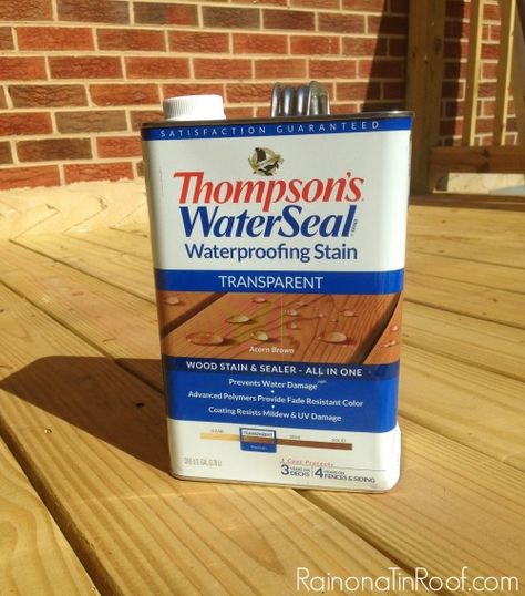 Staining Pressure Treated Wood via RainonaTinRoof.com #deck #staining #Thompsons Staining Pressure Treated Wood, Diy Cedar Planter Box, Treated Wood Deck, Deck Sealer, Deck Staining, Big Bedroom, Pressure Treated Deck, Deck Bar, Fence Stain