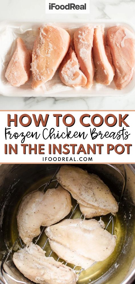 Learn How to Cook Frozen Chicken Breasts in the Instant Pot today! Are you short on time and need shredded chicken or dinner ready fast? Did you forget to thaw your chicken? No problem! With the help of your Instant Pot, you can have cooked chicken ready to be enjoyed in just about 30 minutes! Defrost Chicken Instant Pot, Instant Pot Frozen Chicken And Rice, Chicken Breast In Instant Pot, Frozen Chicken Instant Pot, Pressure Cook Frozen Chicken, Pressure Cook Chicken Breast, Instant Pot Frozen Chicken, Chicken Breast Instant Pot Recipes, Defrost Chicken