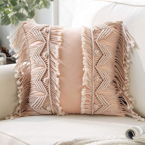 Amazon's Secret Boho Storefront Is Full of Massively Discounted Artisan-Inspired Textiles and Treasures Cool Amazon Products, Macrame Pillow, Amazon Gift Ideas, 3d Crochet, Boho Throw Pillow, Boho Throws, Bohemian Tapestry, Crochet Weaves, Boho Throw Pillows