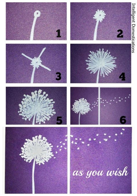 How to Make Blowing Dandelion Canvas Art when you have no art skills. Anyone cane make this free hand for your home decor! #diy #blowingdandelion Blowing Dandelion, Dandelion Painting, Painted Things, Dandelion Wall Art, Dandelion Art, Homemaking Tips, Dandelion Designs, Art Skills, Relief Society