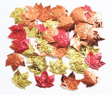 Autumn Leaves Confetti Leaves Confetti, Autumn Ball, Fall Ideas Decorating, Streamer Decorations, Thanksgiving Party Decorations, Leaf Confetti, Easy Fall Decor, Buffet Tables, Leaves Autumn