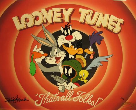 That's All Folks Looney Tunes, Thats All Folks Looney Tunes, Looney Tunes Poster, Looney Tunes Wallpaper, George Miller, Animation Cel, Thats All Folks, Looney Tunes Characters, Looney Tunes Cartoons