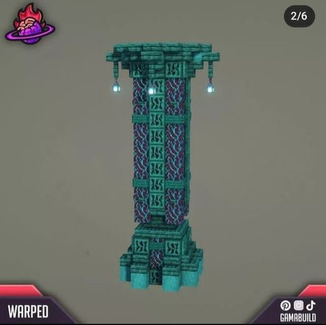 Mincraft Pillar, Nether Themed Builds, Minecraft Pillars Design, Minecraft Prismarine Builds, Prismarine Builds Minecraft, Minecraft Pillar, Minecraft Pillar Designs, Minecraft Fountain, Minecraft Statues