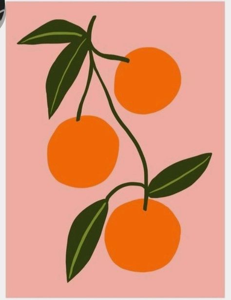 Painting Oranges Fruit, Sip And Paint Decorating Ideas, Orange Drawing Simple, Painting Vibes, Monogram Wallpaper, Cute Easy Paintings, Painting Fruit, Living Room Nordic, Retro Painting