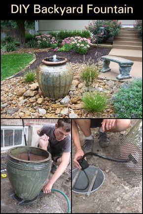 Backyard Fountain, Taman Air, Diy Water Feature, Diy Water Fountain, Diy Garden Fountains, Fountains Backyard, Diy Fountain, Backyard Water Feature, Waterfalls Backyard