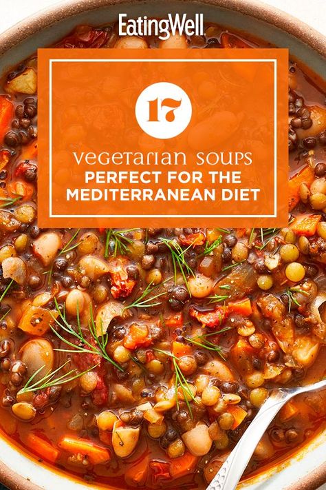 Best Vegetable Soup Recipe Healthy, Vegetable Meals Healthy, Vegetable Soup Recipes Vegetarian, Mediterranean Diet Minestrone Soup, Mediterranean Cabbage Soup, Mediterranean Diet Chili Recipe, Mediterranean Diet Soup Recipes Healthy, Healthy Vegetarian Food Ideas, Mediterranean Diet Soup Recipes Crock Pot