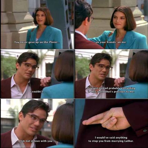 Religion and Characters in Lois & Clark: The New Adventures of Superman - Season 1, Episode 22 (8 May 1994): "The House of Luthor" Clark And Lois Fanart, Lois And Clark The New Adventures, Clark And Lois, Clark Superman, Lois And Clark, Superman Love, Dean Cain, Iconic Quotes, Teri Hatcher