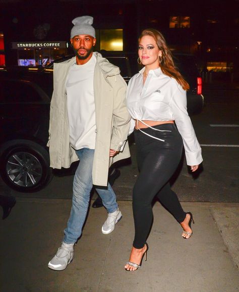 Ashley Graham's Crop Top Was Sexy, but Her Strappy Stilettos Took It to a Whole New Level Ashley Gram Outfits, Ashley Graham Style Street, Ashley Gram, Plus Size Couples Goals, Plus Size Couples, Ashley Graham White Dress, Romantic Ashley Graham, Ashley Graham Black Dress, Ashley Graham Lingerie