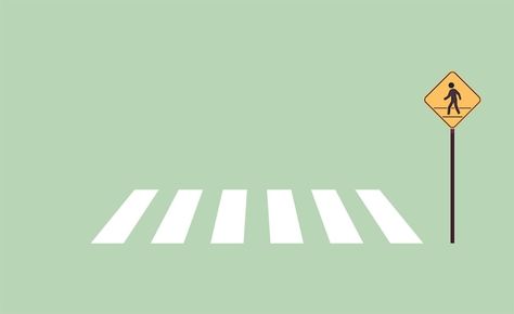 Pedestrian sign and traffic road sign fl... | Premium Vector #Freepik #vector #stop-sign #traffic-signs #traffic-signal #zebra-crossing Zebra Crossing Illustration, Pedestrian Illustration, Road Sign Illustration, Pedestrian Sign, Road Illustration, Road Graphic, Signs Traffic, Pretty Illustration, Yearbook Cover