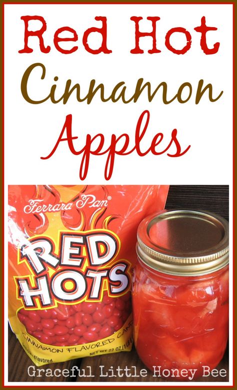 Red Hot Cinnamon Apples, Hot Cinnamon Apples, Canning Fruit, Canning Jam, Canning Food Preservation, Canning Tips, Red Hots, Jelly Recipes, Spiced Apples