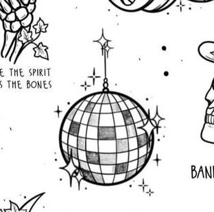 Disco Ball Tattoo Design, Mirrorball Tattoo Design, Mirrorball Tatoos, Melting Disco Ball Tattoo, Mirrorball Drawing Simple, Easy Disco Ball Drawing, Mirrorball Archer Tattoo, Mirror All Tattoos, Mirror Ball Tattoo Taylor Swift