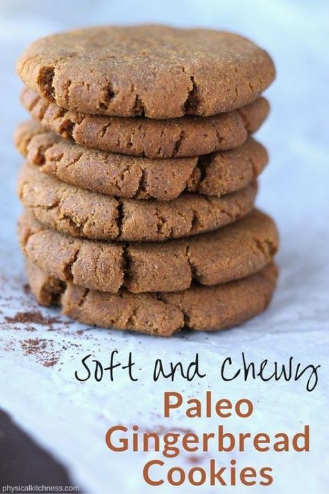 Sweet Potato Tahini, Paleo Christmas Cookies, Paleo Gingerbread Cookies, Paleo Gingerbread, Paleo Christmas, Healthy Christmas Cookies, Vegan Christmas Cookies, Soft Gingerbread Cookies, 100 Calorie