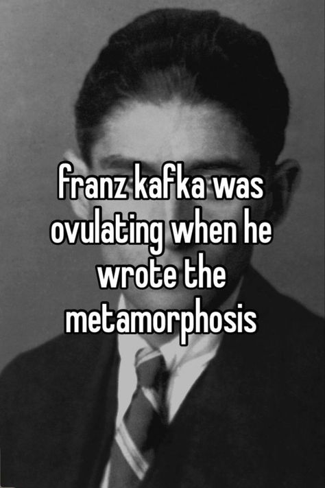 Metamorphosis Kafka, Philosophy Memes, The Metamorphosis, Female Hysteria, Literature Humor, Franz Kafka, My Man, Book Memes, Philosophers