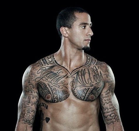 49ers Colin Kaepernick Tattoos, All Black Rugby, Chris Evans Tattoos, Chris Evans Shirtless, Filipino Tattoos, 49ers Football, Tattooed Men, Sf 49ers, Colin Kaepernick