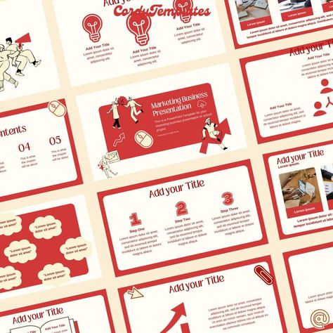 PowerPoint Template Professional Red Marketing Business Academic School or Work PowerPoint Template for PPT and Canva Presentations Red Presentation Design, Cute Slideshow Presentation, Red Powerpoint Template, Template For Ppt, Font Psychology, Red Presentation, Slideshow Template, Simple Powerpoint, Slideshow Presentation