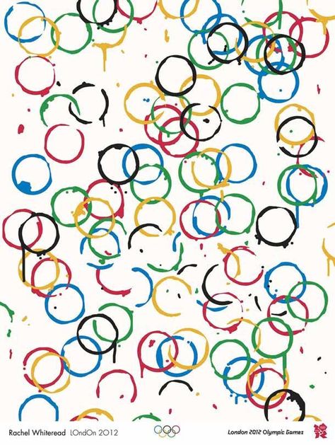 Circles, but in different sizes...with bottle cap, toilet paper core, small plastic cup, etc. Rachel Whiteread, Olympic Crafts, Olympics Activities, Olympic Colors, Olympic Theme, Olympic Rings, Tate Britain, Creation Art, Paralympic Games