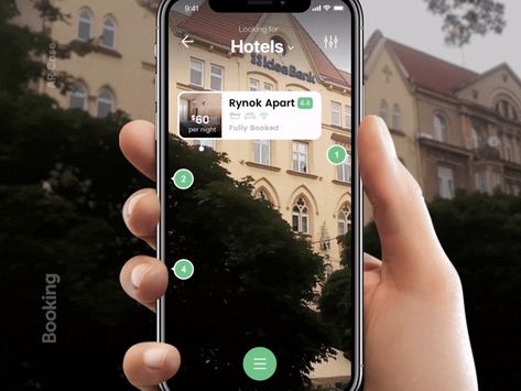 Booking AR Concept by Vitaliy Bezuglyy Ui Ux Design Trends, Ux Design Trends, Ar App, Ar Design, App Ui Ux Design, Depth Effect, Ar Vr, Ui Design Website, Ux Design Inspiration