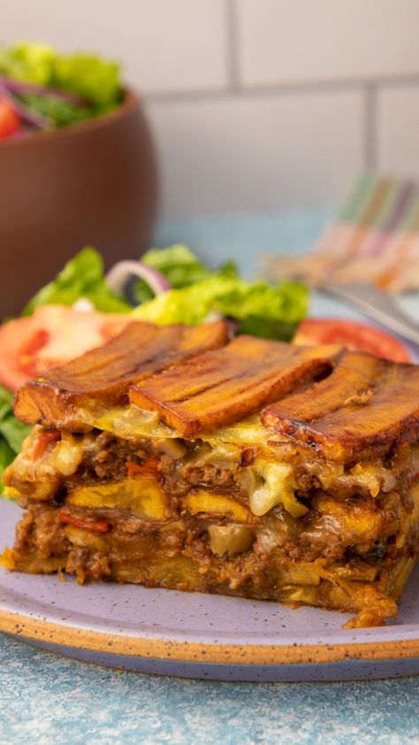 Sweet Plantain Lasagna Recipe, Puerto Rican Lasagna Recipes, Sweet Plantain Lasagna, Stuffed Sweet Plantain Recipes, Pastelon Recipe Puerto Rico Authentic, Puerto Rican Plantain Recipes, Plantain Lasagna Puerto Rico, Puerto Rican Pastelon Recipes, Pastelon Recipe Puerto Rico