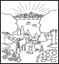 New Heaven Sunday School Coloring Sheets, Earth Coloring Pages, Sunday School Coloring Pages, School Coloring Pages, Bible Coloring Pages, Bible Crafts For Kids, Kids Pages, Bible Coloring, Kingdom Of Heaven