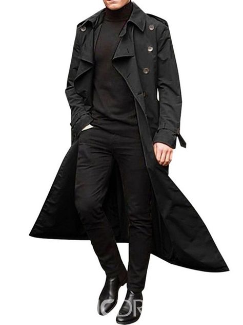 Ericdress Long Style Button Plain Loose European Men's Trench Coat 17996623 - Ericdress.com Waterproof Trench Coat, Man's Overcoat, Mens Overcoat, Classic Trench Coat, Trench Coat Men, Coat Men, Long Trench, Long Trench Coat, Double Breasted Jacket