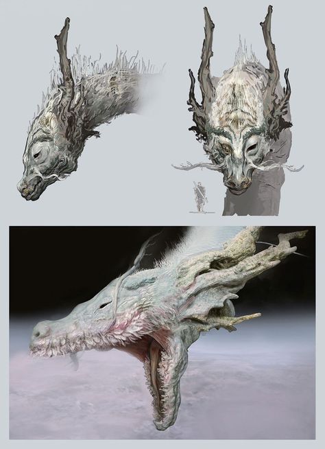 Divine Dragon Head Art from Sekiro: Shadows Die Twice #art #artwork #gaming #videogames #gamer #gameart #conceptart #illustration #sekiro #sekiroshadowsdietwice Dragon Head Art, Divine Dragon, Sekiro Shadows Die Twice, Head Art, Dark Souls Art, Game Concept Art, Fantasy Monster, Fantasy Creatures Art, Dragon Head