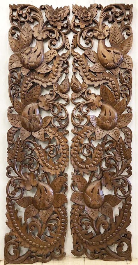 Teak Wall Art, Wooden Wall Art Panels, Wall Art Panel, Carved Wood Wall Art, Wooden Wall Hanging, Art Panels, Teak Wall, Beds And Headboards, Wooden Wall Hangings