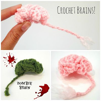 Brain Crochet Pattern, Anatomy Crochet, Creepmas Decorations, Brain Collage, Strange Crochet, Weird Crochet, Crochet Wreaths, Quick Easy Crochet, Tie Tutorial