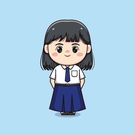 cute junior high school student girl chibi kawaii Student Icon, Student Clipart, Girl Chibi, Student Cartoon, Anime High School, Student Drawing, Student Girl, Chibi Characters, Cool Anime Guys