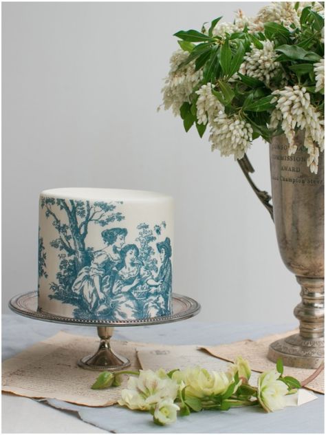 French inspired cake Jane Austen Wedding, Bolo Vintage, Wedding Cake Cookies, French Cake, Painted Cakes, French Wedding, Wedding Cake Designs, Fancy Cakes, Piece Of Cakes