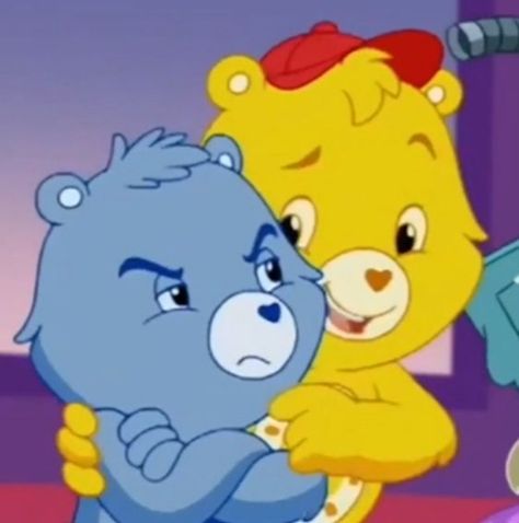 Sunshine And Grumpy Aesthetic, Grumpy X Sunshine Aesthetic, Grumpy Care Bear, Sunshine Bear, Grumpy Bear, Funshine Bear, Journal Elements, Bear Character, Cartoon Photo