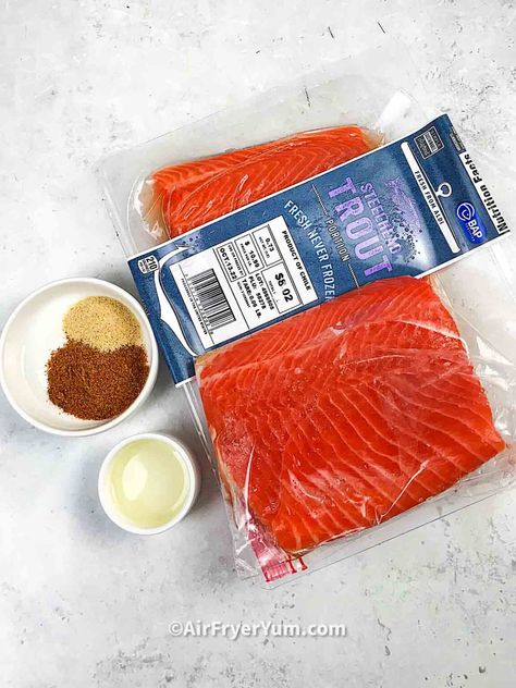 Air Fried Trout, Air Fryer Steelhead Trout Recipe, Air Fryer Steelhead Trout, Air Fryer Trout Fillets, Steel Head Trout Recipes Air Fryer, Trout Air Fryer Recipes, Steelhead Trout Recipe Air Fryer, Trout Air Fryer, Air Fryer Trout Recipes