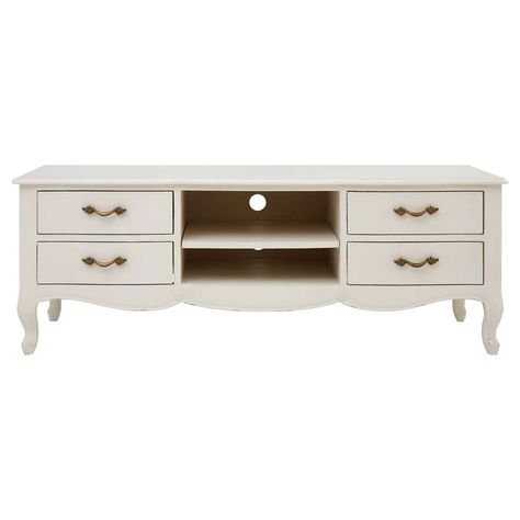 Premier Housewares Shabby Chic Tv Unit, French Design Style, Living Room Addition, Hall Console Table, Rack Tv, Room Additions, Media Unit, White Shabby Chic, Tv Stands And Entertainment Centers