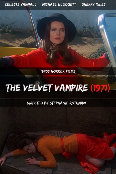 Lee and his wife Susan accept the invitation of mysterious, Diane, to visit her secluded desert estate. Tensions arise when the couple, unaware that Diane is a vampire, realize that they are both objects of the pale temptress seductions. The Velvet Vampire 1971, The Velvet Vampire, Velvet Vampire, 1970s Horror, Storytelling Techniques, Vampire Movies, The Invitation, The Velvet, Scary Movies