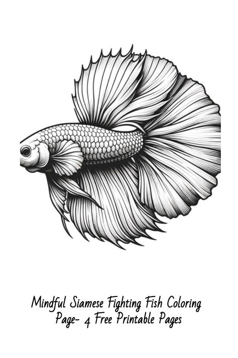 A soothing and engaging underwater coloring page with a Siamese fighting fish in a mindful pattern, ideal for relaxation and creative expression. Betta Fish Coloring Page, Fish Coloring, Fish Coloring Page, Printable Pages, Betta Fish, Creative Expressions, Coloring Page, Free Printable, Relaxation