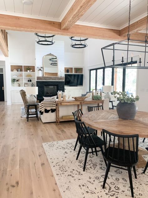 Farmhouse Dining, Hardwood Flooring, House Made, Dining Room Design, House Inspo, Open Concept, Dream Home Design, House Inspiration, Dining Room Decor