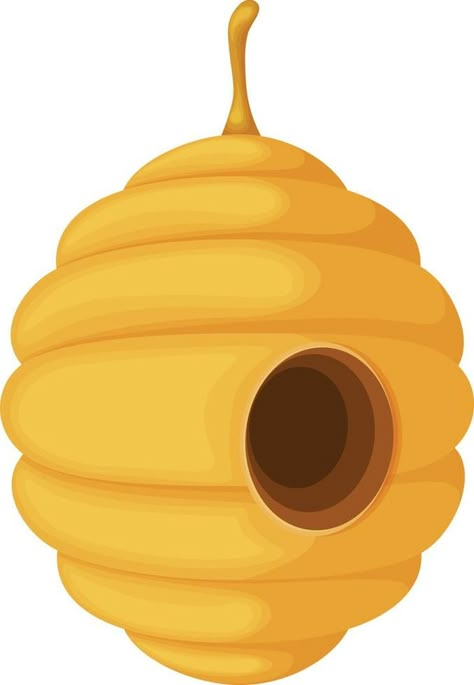 Hive. Yellow cartoon honey bee hive. A beehive. Vector illustration isolated on a white background Cartoon Bee Hive, Beehive Drawing Simple, Bee Hive Background, Bee Hive Clipart, Beehive Cartoon, Bee Hive Illustration, Cartoon Honey Bee, Beehive Drawing, Bee Hive Art