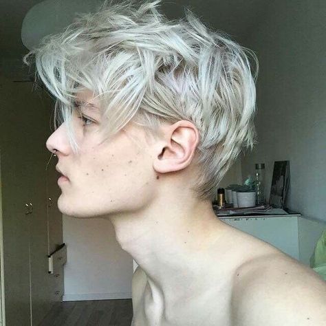 Boy Faceless, Men Anatomy, White Hair Men, Short White Hair, Hair Silver, Men Hair Color, Men Haircut Styles, Men Hair, Corte De Cabelo Masculino