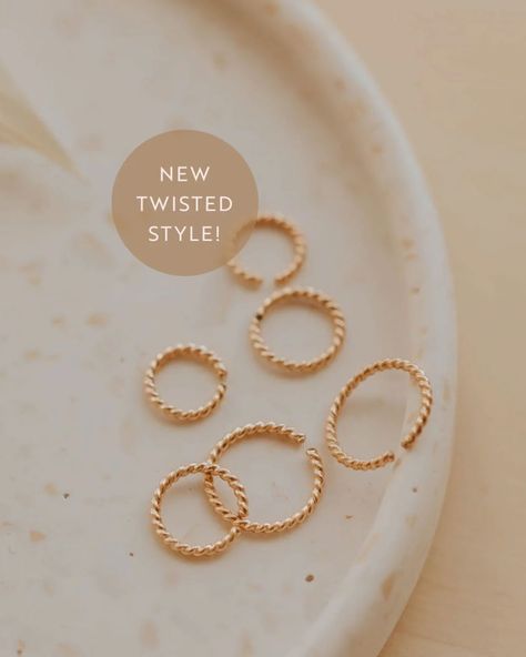 Tiny hoops in our new “twisted” style AND classic style? Yes please! ✨ Currently in stock in the 7mm & 9mm. www.lavenderhoneyapparel.com #helloadorn #jewelry #gold #love #tinyhoop #daintyjewelry #shopsmall #supportsmallbusiness #lavenderhoney #apparel #company #new #shop Ear Stacks, Copper Uses, Everyday Wear Jewelry, Backdrops Necklace, Zodiac Rings, Lavender Honey, Ear Party, Hoop Charms, Twist Style