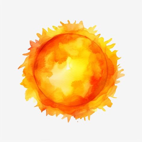 Sun Painting Realistic, Sun Watercolor Painting, Sun Art Painting, Sun Images, Sun Artwork, Scrapbooking Printables, Sun Watercolor, Mary Images, School Art Activities