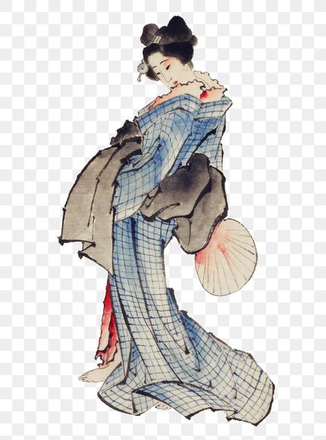 Japanese Geisha Drawing, Japanese Kimono Traditional, Japanese Vintage Fashion, Geisha Drawing, Geisha Kimono, Vintage People, Japan Illustration, Kimono Japanese, Japanese Illustration