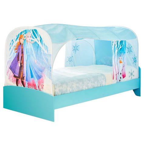 Frozen Girls Bedroom, Tent Over Bed, Frozen Bedroom, Frozen Room, Disney Bedding, Junior Bed, Fabric Canopy, Toddler Beds, Kids Tents