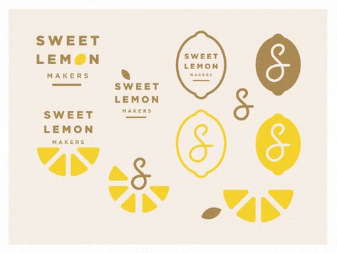 Lemon Logo Design Ideas, Texture Logo Design, Citrus Logo Design, Lemon Branding, Sweet Logo Design, Lemon Logo Design, Fruit Branding, Sweet Branding, Lemonade Brand